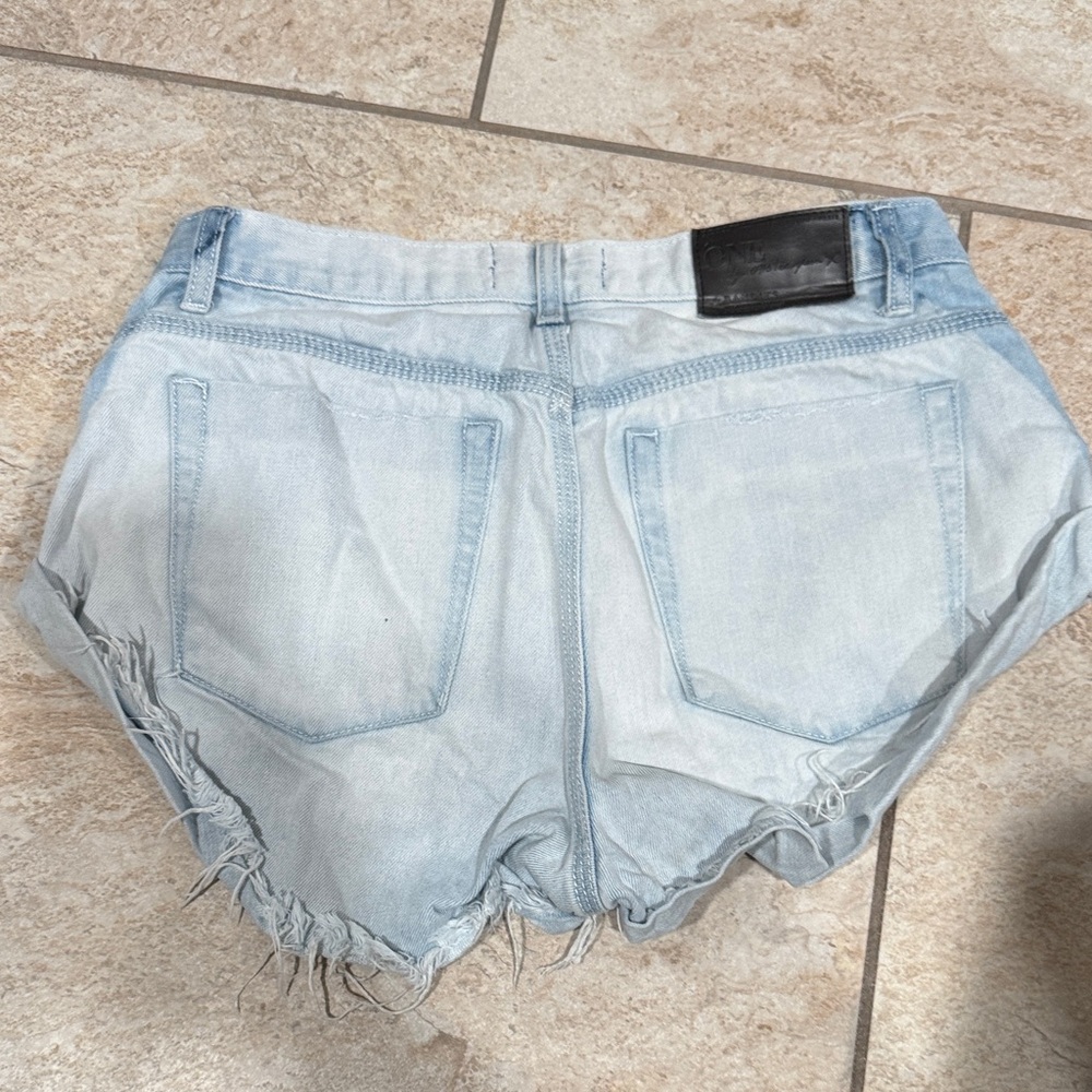 One X One Teaspoon Light Blue Denim Shorts Size 28 - Picture 5 of 6